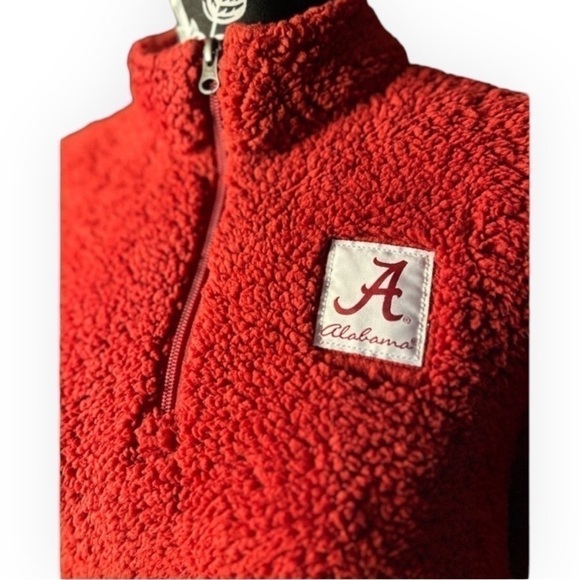 Women's Crimson Alabama Crimson Tide Sherpa Quarter Zip Pullover Jacket - Picture 10 of 12